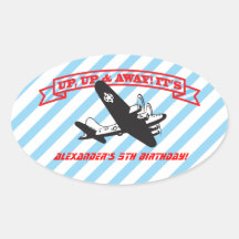 Pegatinas de la fiesta de cumpleaños del aeroplano