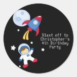 Pegatinas de la fiesta de cumpleaños del astronaut