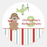 Pegatinas de la fiesta del cumpleaños del muchacho