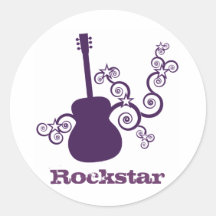 Pegatinas de la guitarra de Rockstar, púrpuras