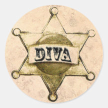Pegatinas de la insignia del sheriff de la DIVA