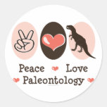 Pegatinas de la paleontología del amor de la paz