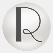 Pegatinas de la perla del monograma = monograma R
