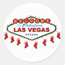 Pegatinas de las medias del navidad de Las Vegas