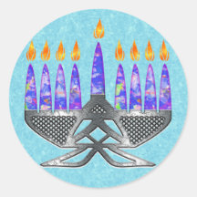 Pegatinas de Menorah del metal