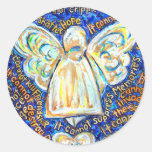 Pegatinas del ángel del cáncer del azul y del oro