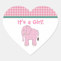 Pegatinas del bebé del elefante rosado