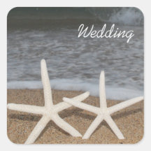 Pegatinas del boda de las estrellas de mar del ded