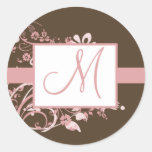 Pegatinas del boda del monograma