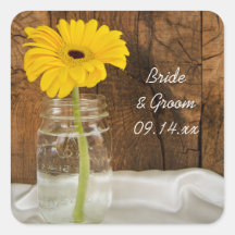 Pegatinas del boda del país del tarro y de la marg