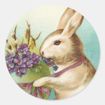 Pegatinas del conejito de pascua del vintage