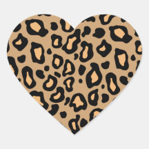 Pegatinas del corazón del estampado de animales de