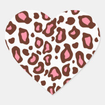 Pegatinas del corazón del estampado de animales de