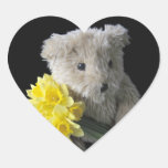 pegatinas del corazón del oso del narciso