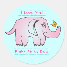 Pegatinas del elefante rosado