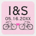 Pegatinas del favor del boda de la bicicleta del v