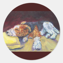 Pegatinas del fox terrier del alambre