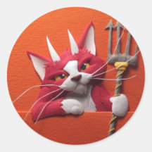 Pegatinas del gatito del diablo
