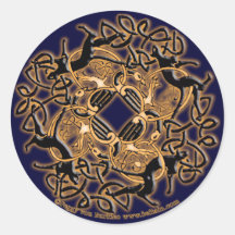 Pegatinas del gato de Knotwork del Celtic, azules