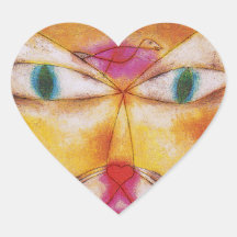 Pegatinas del gato:  "Gato y pájaro" por Paul Klee