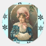 Pegatinas del navidad del chica del Victorian