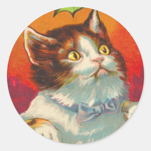 Pegatinas del navidad del gato del Victorian