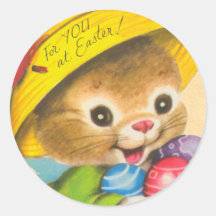 Pegatinas del niño del conejito de pascua del vint