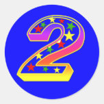 Pegatinas del número 2 de las estrellas