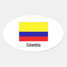 Pegatinas del óvalo de la bandera de Colombia