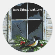 PEGATINAS DEL REGALO DEL NAVIDAD: CHICKADEE: VENTA