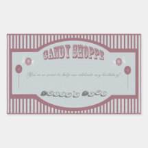 Pegatinas del Shoppe del caramelo - rojo