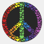 Pegatinas del signo de la paz de los corazones del