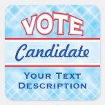 Pegatinas del texto del personalizar del VOTO