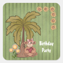 Pegatinas dulces de la fiesta de cumpleaños del mo