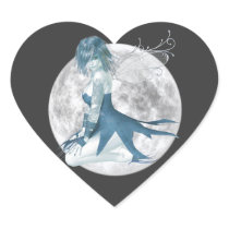 Pegatinas en forma de corazón de hadas de la luna pegatinas