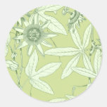 Pegatinas florales botánicos verdes del Celadon