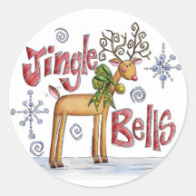 Pegatinas lindos de Jingle Bell del navidad