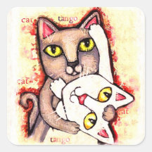 Pegatinas lindos del arte de los gatos de la danza