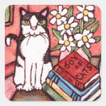 Pegatinas lindos del arte del gatito del smoking d