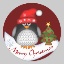 Pegatinas lindos del navidad con el pingüino y el  pegatinas