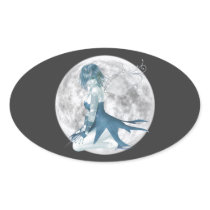 Pegatinas ovales de hadas de la luna pegatinas