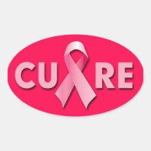 Pegatinas ovales de la curación del cáncer de pech