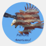 Pegatinas patrióticos calvos de la bandera de Eagl