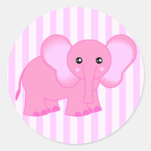 Pegatinas rayados del elefante rosado lindo del be