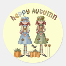 Pegatinas redondos de la acción de gracias feliz d pegatinas