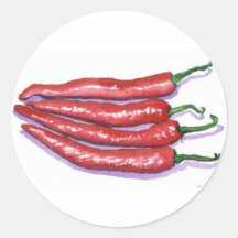 Pegatinas redondos de las pimientas de chile