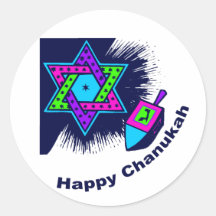 Pegatinas redondos felices de Chanukah