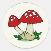 Pegatinas rojos de la seta del casquillo