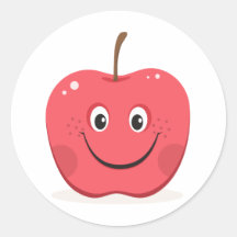 Pegatinas rojos del dibujo animado de la manzana