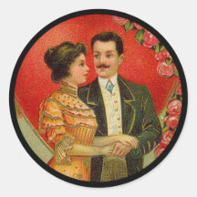 Pegatinas románticos de la tarjeta del día de San 